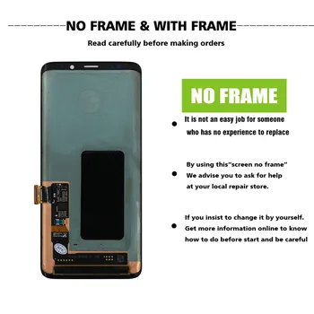 Oriģināls, Super AMOLED Displeju SAMSUNG Galaxy S9 Displejs LCD skārienekrānu, Digitizer S9 Plus G960 G965 Remonta Daļas