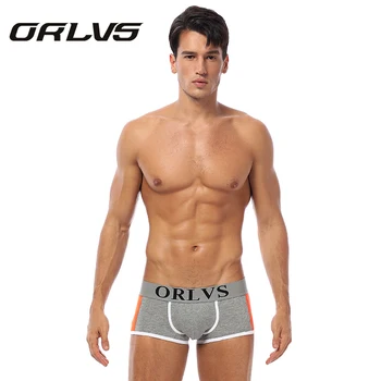 ORLVS Kokvilnas Vīriešu Bokseršorti Sexy Apakšveļa Bikses Vīriešu Biksītes Boxershorts Apakšbikses Pavisam Jaunu Geju Jockstrap Calecon Homme Coton