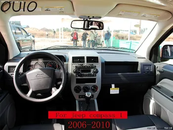 OUIO 10.1 collu auto paneļa Double Din DVD rāmis dekorēšanas komplekts dashboard paneli, piemērots Jeep compass 1 2006-2010 rāmis