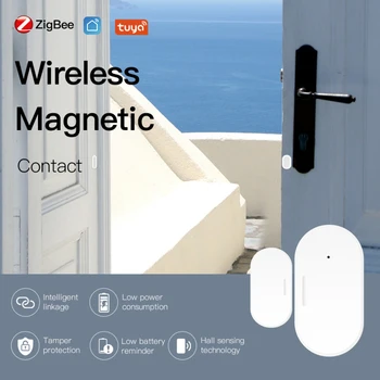 Par Alexa, Google Mājās Ar Centrmezglu, Tuya Smart Durvju Zigbee 3.0 Sensors Durvis Atvērtas / Aizvērtas Detektori Bezvadu Mājas Signalizācija Saderīgu