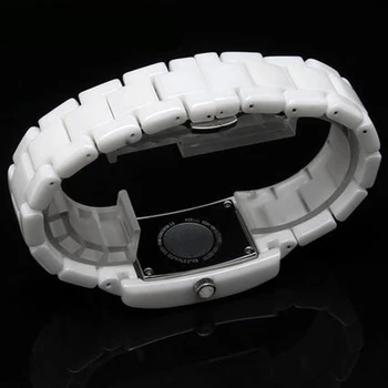 Par AR1406/1407/1408/1409 keramikas watchband lietā augstas kvalitātes melna balta siksna modes aproce