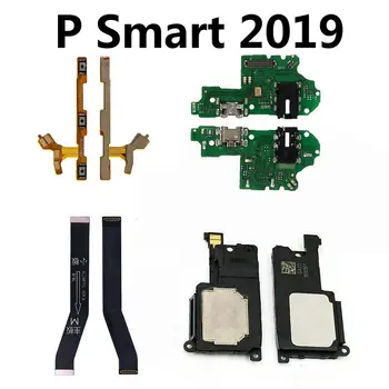 Par Huawei P Smart 2019 Ports Uzlādes Doks Galvenais Mātesplates Barošanas Skaļuma pogas flex kabelis, Skaļrunis Auss liekamā daļa