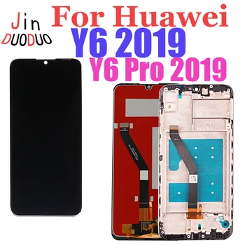 Par Huawei Y6 2019 Touch Screen Digitizer Montāža Huawei Y6 Pro 2019 LCD Displeja Remonts Daļa