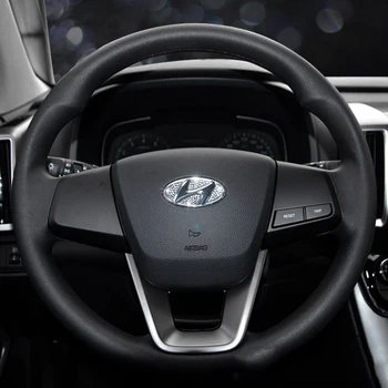 Par Hyundai i10 i20 i30 ix35 ix55 tucson sonata elantra Automašīnu Stūres, Logo Dimanta Apdare Vāka Uzlīme Piederumi