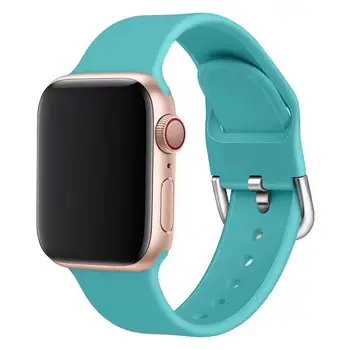 Par iwatch band 44mm 40mm,siksnu Apple 2 3 4 5 6 metāla sprādzi tīrtoņa krāsu silikona skatīties joslas iphone watchband 38mm 42mm