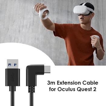 Par Oculus Saites Kabelis USB A Tipa USB C Tipa Datu pārraides Ātrās Uzlādes Kabelis priekš Oculus Quest 2 VR Austiņas, 10 Pēdas