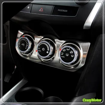 Par Peugeot 4008 2012. - 2016. Gadam Nerūsējošā Tērauda Automašīnu gaisa kondicionētājs AC pielāgot slēdža poga vāka apdare uzlīmes car styling
