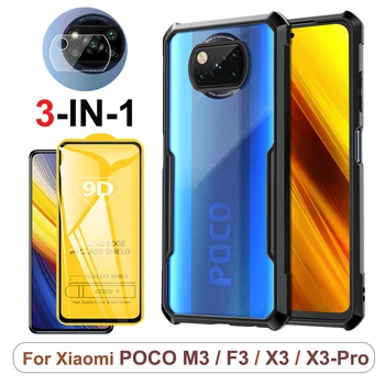Par Poco X3 Lietā 360 Aizsargs Skaidrs Sākotnējā Tālruni Krāsu Gadījumā Pocophone F3 M3 Bruņas Triecienizturīgs Gadījumā par Xiaomi Poco+X3+Pro