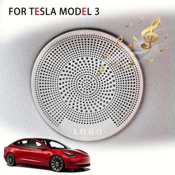 Par Tesla Model 3 2017-2021 Piederumi Priekšā Slejas Jumta Ragu Kapuci Modelis 3 Skaļruņa Vāks Dekoratīvi Vizuļi 2 GAB.