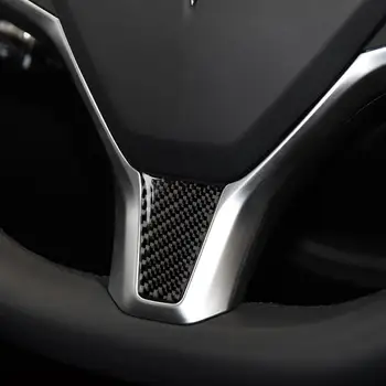 Par Tesla Model S / X oglekļa šķiedras stūres rata, automašīnas dekorēšana uzlīmes modificētu interjera