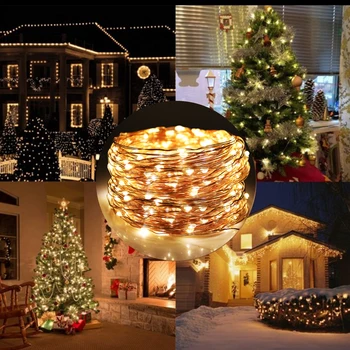Pasaku Gaismas Sudraba Stieples LED String Light Ziemassvētku Vainags Iekštelpu Guļamistabu Mājās Kāzu Jauno Gadu Apdares + 12V Barošanas