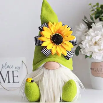 Pavasara Karstā Pārdošanas Saulespuķu Bumble Bee Festivāls Svītrainām Gnome Skandināvijas Tomte Nisse zviedrijas Medus Bišu Elfs Mājas Plīša rotaļlietas