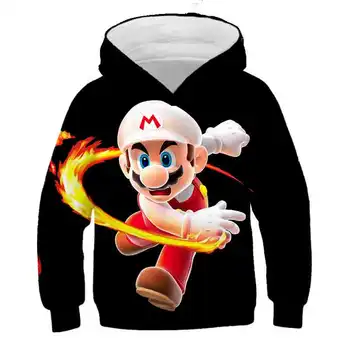 Pavasaris ir 2021. Jaunu Cartoon Mario Bērniem pelēkā vārna Sporta Džemperis 3D Iespiesti Apģērbi Zēniem un Meitenēm