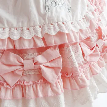 Pavasarī\Rudens Bērnu Apģērbu Meiteņu Kleitu Bērnu Kokvilnas Mežģīnes Lolita spāņu Stila Pils Dzimšanas diena Princess Puse Daudzslāņu Kleita