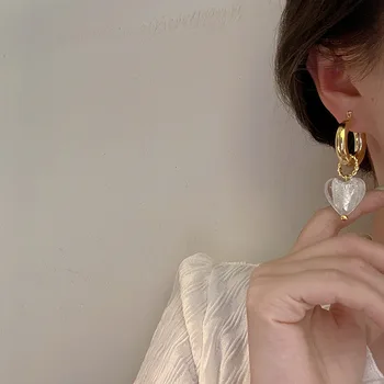 Paziņojums Lielas Sveķu Sirds Piliens Auskari Sievietēm Ir 2021. Personības Vintage Stila Temperaments Jaunu Earings Rotaslietas, Vairumtirdzniecība