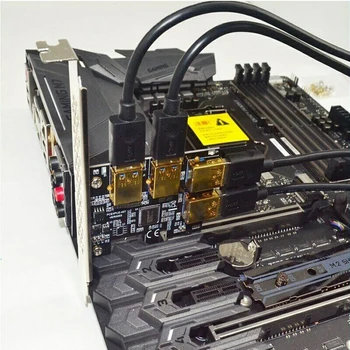 PCI-E Uz PCI-E Adapteris 1 Kārta, 4 PCI-Express Slots, 1x Uz 16x USB 3.0 Īpašu Iesūknēšanas Karte PCIe Pārveidotājs BTC Miner Ieguves