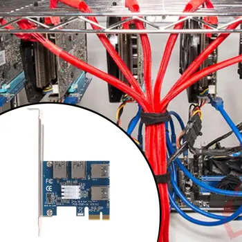 PCI-E uz PCI-E Adapteris 1 Kārta, 4 PCI-Express Slots, 1x uz 16x USB 3.0 Ieguves Īpašu Iesūknēšanas Karte PCIe Pārveidotājs BTC Miner Ieguves