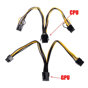 PCI-Express PCIE 8 Pin, lai Dual 8 (6+2) Pin VGA Grafisko Video Kartes Adaptera Kabelis