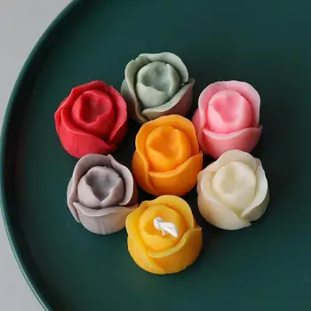 PEAKZONE 3D Tulip Svece Pelējuma 3D DIY Ziedu Aromterapijas Silikona Veidnē Roku darbs Kūka Pelējuma Silikona Veidnē, Ziepes, Sveces Manufacturin
