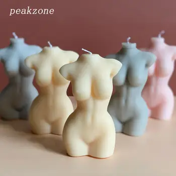 PEAKZONE Karstā Vaska Pelējuma Sieviešu Ķermeņa Sveces Pelējuma 3D Mākslas Ķermeņa Attēls Sieviešu Dizaina Smaržas Sveču liešana no Silikona Veidnes