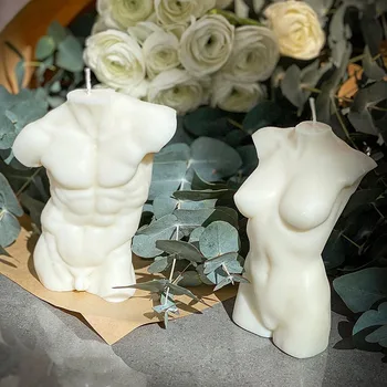 PEAKZONE Karstā Vaska Pelējuma Sieviešu Ķermeņa Sveces Pelējuma 3D Mākslas Ķermeņa Attēls Sieviešu Dizaina Smaržas Sveču liešana no Silikona Veidnes