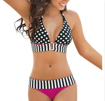 Peldkostīmi Sieviešu Peldkostīms Svītru Bikini Komplekts Pārsējs bikini 2019 sieviete Push-Up Peldkostīms Peldvietu Beachwear peldkostīms, Peldbikses
