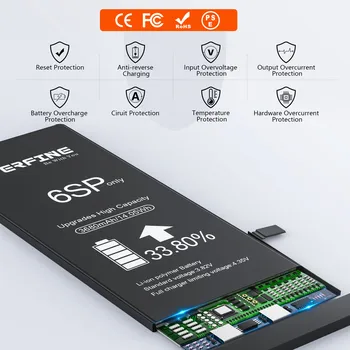 PERFINE Iphone 6S Plus Uzstādīšana Akumulators Ir 2021. Jaunu A1699 A1634 A1687 3680mAh Tālruņa Remonta Rīku Komplekts Lightning Kabelis