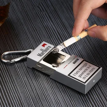 Personalizētu Noslēgtā Metāla Pārnēsājamo pelnu trauku Vilkt Mini Mobilo pelnu trauku Ar Vāku Keychain Uzglabāšanas cigarešu Muca Vīriešu kabatas Sīkrīku