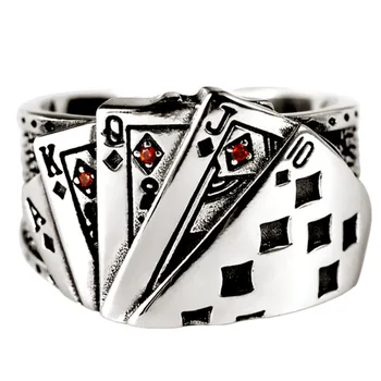 Personības Pārspīlēti Sudraba Krāsā Pokera Gredzeni Sievietēm Saderināšanās Rotaslietas Meitenēm, Atvērtu Pirkstu Gredzeni