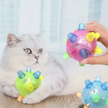 Pet Interaktīvās Rotaļlietas Gaismas LED Bumbu, Lēkt Aktīvo Bumbu Jautrības Dejas Suņi Kaķi Veselīgs Vibrējošais Aktivizēšanas Droši Pet Piegādēm