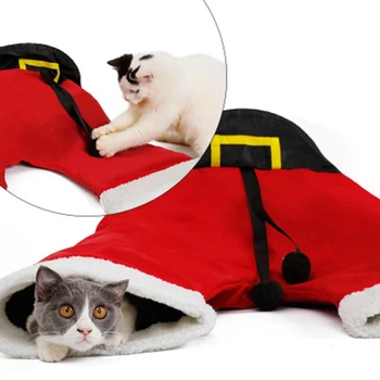 Pet Tuneļa Kaķis Dzīvnieki Saliekams Tuneļa Ziemassvētku Stilā Lēti Wit Jautri Dizaina Pet Piegādēm