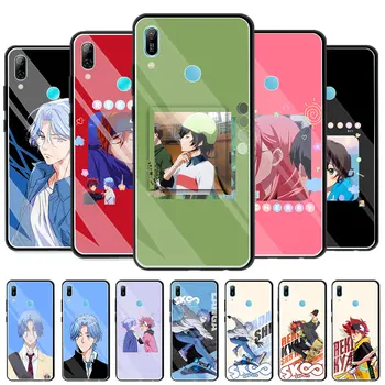 Phone Gadījumā Huawei Y6 Y7 Y9 2019 Y9a Y8p Y8s Y5p Y6p Rūdīta Stikla Korpusa Vāciņu Būtiska Bufera SK8 Infinity REKI SNIEGA Anime