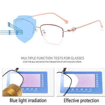Photochromic Recepšu Brilles Sievietēm Progresējoša Multifokāla Lasīšanas Brilles Anti Zilā Gaisma Brilles Tuvredzība