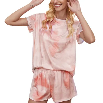 Pidžamas Sieviešu Apģērbs, Pidžamas Komplekti Vasaras Plus Lieluma Sleepwear Divas Gabals, kas Veļas Satīna Loungewear Guļ Apģērbi