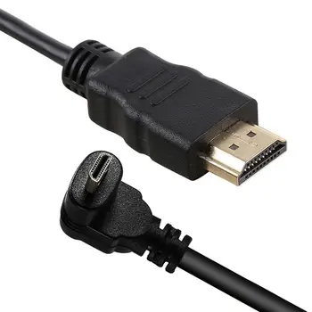 PIEAUGUMS-30cm Micro-HDMI taisnā Leņķī Vīriešu HDMI Male (90 Grādi) - Atbalsta 4k (B Tips)