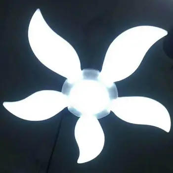 Piecu lapu Locīšanas LED Spuldzes Ventilatoru Lāpstiņu Deformācijas Garāžas Lustra 360 Grādu Nav Miris Leņķis Regulējams Griestu Gaismas
