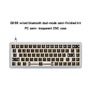 Pielāgota GK68XS Tastatūras Pielāgota Komplekts Karstā Pārnese NKRO RGB Vadu, ar Bluetooth saderīgi Dual Režīmā PCB Montāžas Plate Gadījumā