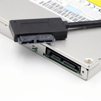 Piezīmjdatora optiskais diskdzinis tiešsaistes SATA uz USB adaptera kabelis 6+7P SATA lai USB2.0 easy drive līnijas, sadales kārbas