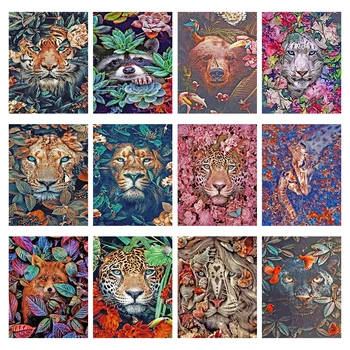 Pilna Apaļā Dimanta Urbšanas Krāsošana Dzīvnieku 5D Dūriens Mozaīkas Rhinestone Krāsains Apdare Roku darbs Amatniecības Izšūt