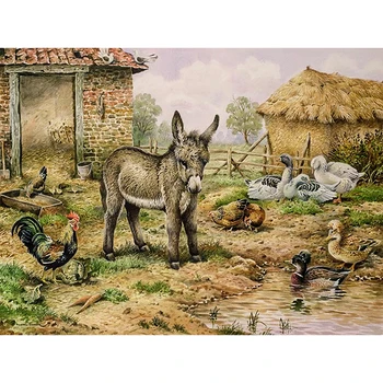 Pilnu Kvadrātveida /Apaļā 5D DIY Dimanta Krāsošana donkey Dimanta Izšuvumu Pārdošana priekšstatu par rhinestones Apdare Gleznas Pīļu GH367