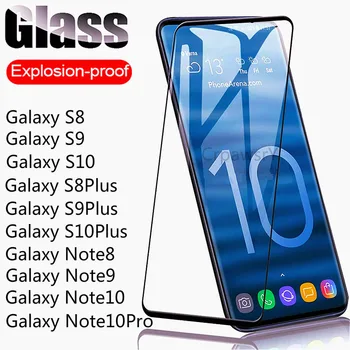 Pilnībā Izliektu Rūdīta Stikla Samsung Galaxy S8 S9 S10 Plus Piezīme 9 8 10 Pro Screen Protector S 8 9 10 Piezīme 9 10 Aizsardzības Plēves