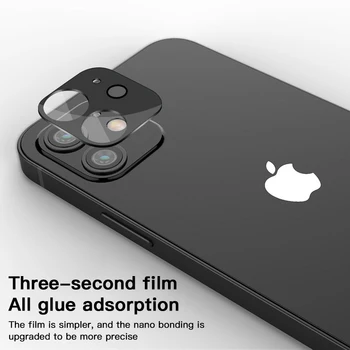 Pilnībā Segtu Kameras Lēcu Aizsardzības Stiklu iPhone 12 11 Pro Max Rūdīta Stikla, iphone 12MINI Atpakaļ Objektīva Stikla