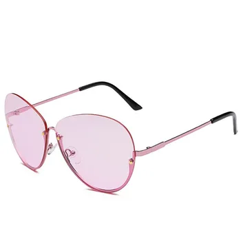 Pilots bez apmales Sieviešu Saulesbrilles Dizaina Modes Dāma, Saules Brilles Vintage Sakausējuma Classic Dizainers Toņos Brilles UV400