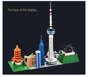 Pilsēta Ķīnas Slaveno arhitektūras TV Tornis Modle Celtniecības Bloki Dudu mansion house LED gaismas street view Ķieģeļi rotaļlietas bērniem