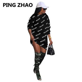 PING ZHAO 2021 Jaunās O-veida kakla Īsām Piedurknēm Salds Eleganta Kleita Drukāt Mini Kleita Iela Sieviešu Gadījuma Sexy Kleita