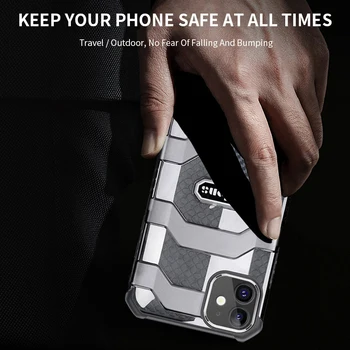 PINZHENG Aizsardzības Tālrunis Lietā Par iPhone 12 11 Xs-Pro Max Anti-Fall Mīksto Matēts Telefonu Gadījumos iPhone 7 8 Strutas seguma