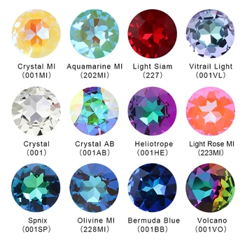 Pipatian 9Pcs 27MM Lielā Apaļā Akmens Augstas Kvalitātes Rhinestone par Amatniecības Zaudēt Rivoli Kristāla Ziedu Diy Amatniecības Crystal