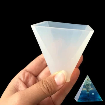 Piramīdas Silikona Veidnē Sveķu Rotaslietu izgatavošana Pelējuma Epoksīda Kulons Amatniecības DIY Rīku 50*50mm GRSA889