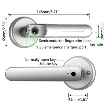Pirkstu Nospiedumu Durvju Slēdzenes Smart Lock Biometrijas Keyless Ieceļošanas Durvju Rokturis