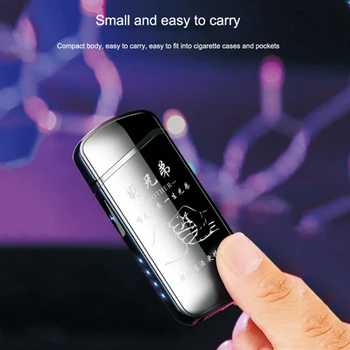 Pirkstu nospiedumu USB Uzlādes Šķiltavas Indukcijas Uzlādējams Vieglāks Personības Plazmas Flameless Elektriskās Šķiltavas, atslēgu piekariņi Vīriešu Dāvanu